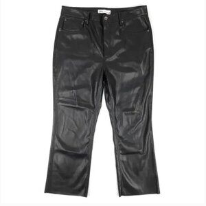 NEW Zara The Dreed 90's Vegan Leather Cropped Flare Pants in Black 90s y2k 12